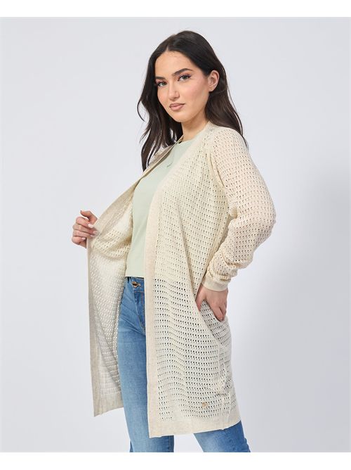 Yes Zee long cardigan in openwork linen blend YES ZEE | M439-HF000245